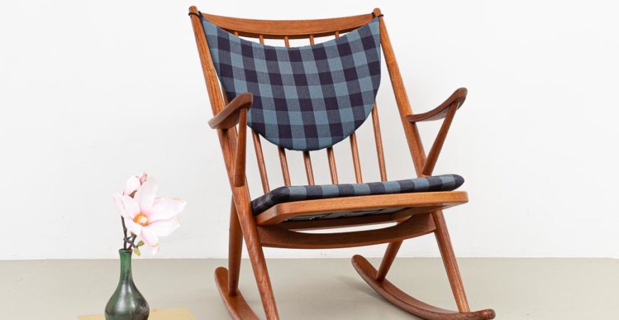 Frank Reenskaug für Bramin, Teak, Schaukelstuhl, 60er Jahre