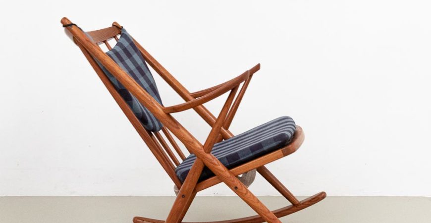 Frank Reenskaug für Bramin, Teak, Schaukelstuhl, 60er Jahre