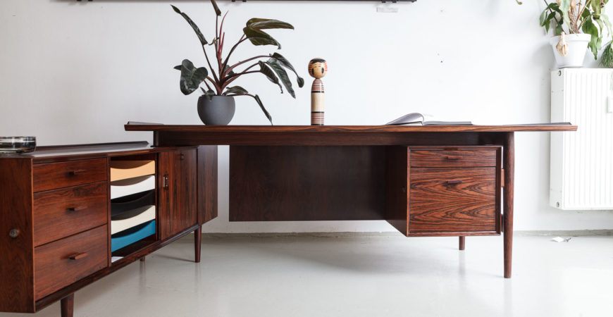 Arno Vodder, Palisander Schreibtisch, Sibast 60er Jahre