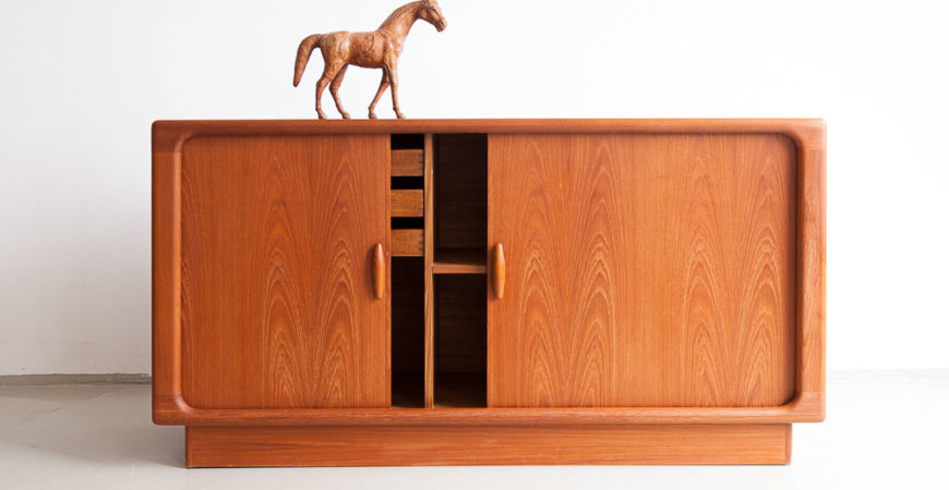 Dyrlund Sideboard, Schiebetür, Dänemark 60er Jahre,