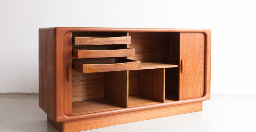 Dyrlund Sideboard, Schiebetür, Dänemark 60er Jahre,